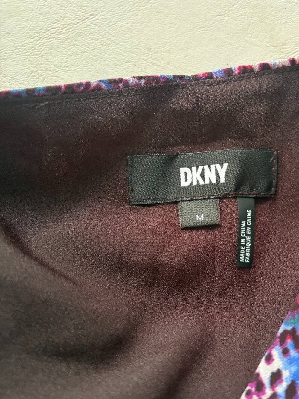 DKNY Purple Combo Animal Print Midi Dress Size Medium - Picture 4 of 12